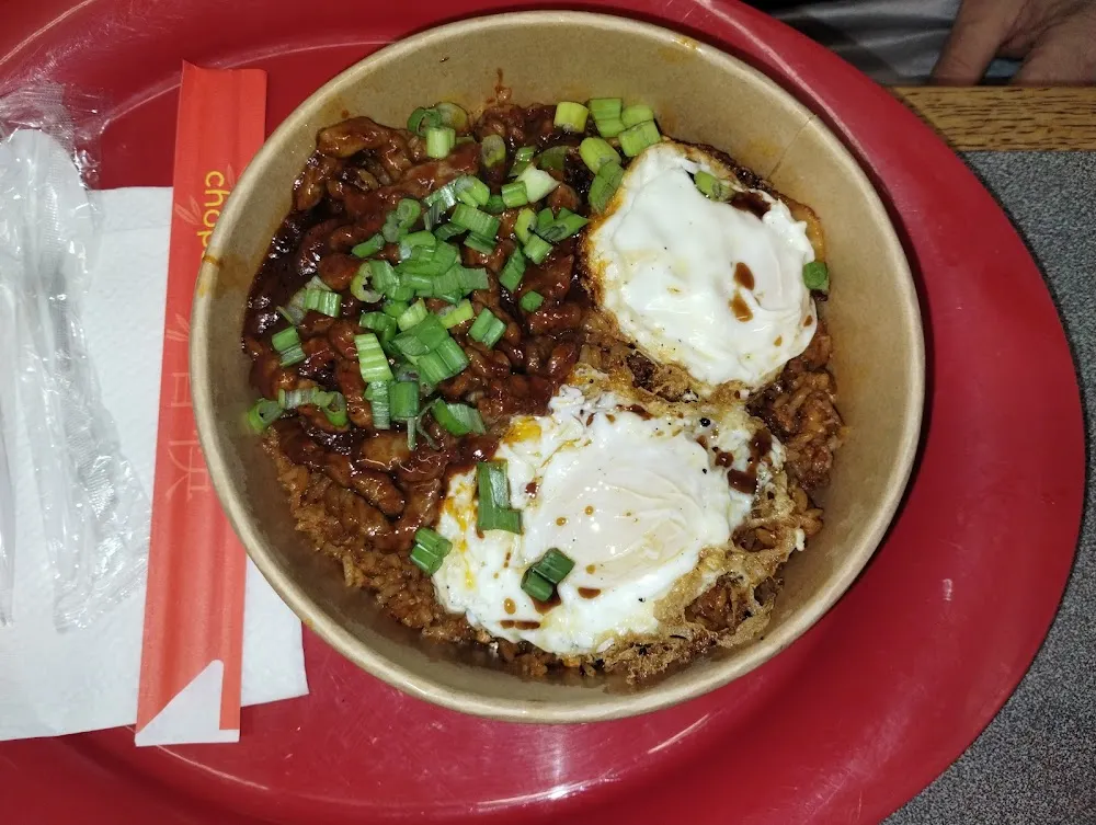 Kimchi Fried Rice with Spicy Beef